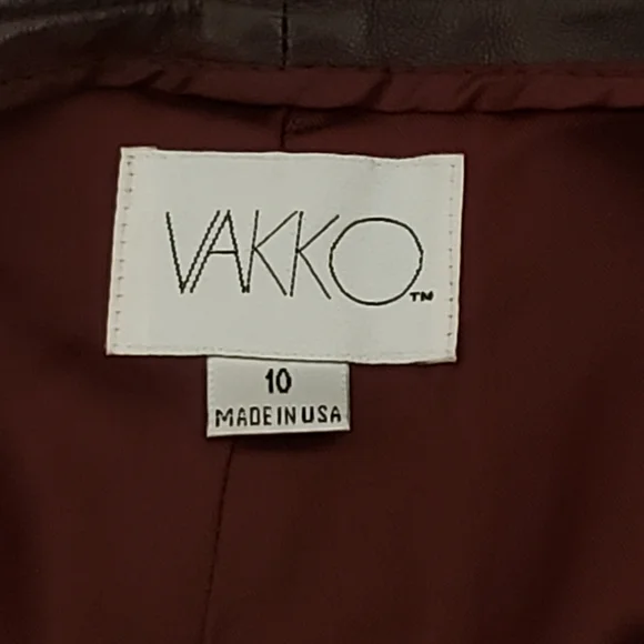 LEATHER Vakko genuine leather pants, coffee/chocolate color. Sz 10 - Picture 6 of 12